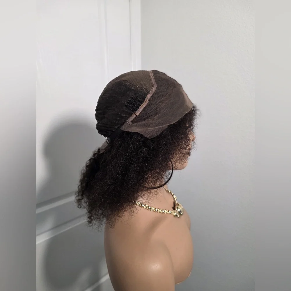 12” Kinky Curly 13x4 Lacefront Human Hair Wig - Picture 7 of 13